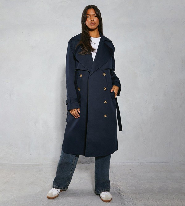 Dark blue clearance trench coat womens