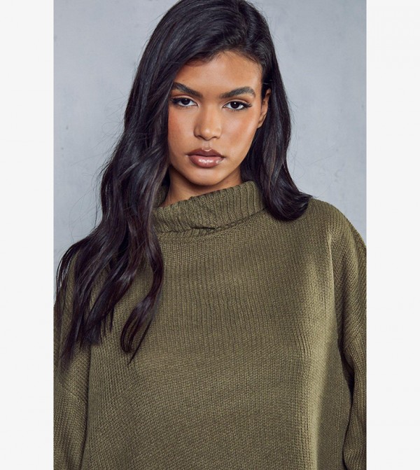 Buy Calvin Klein Turtle Neck Knitted Sweater In Brown 6thStreet UAE