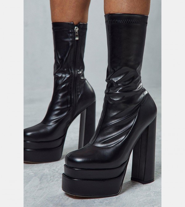 adore you black extreme platform ankle boots