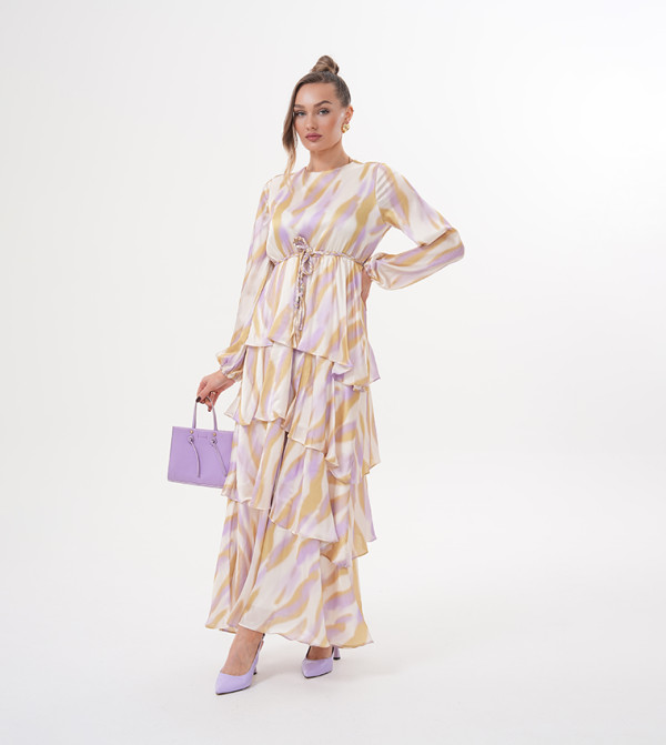 Breeze Patterned Layered Maxi Dress