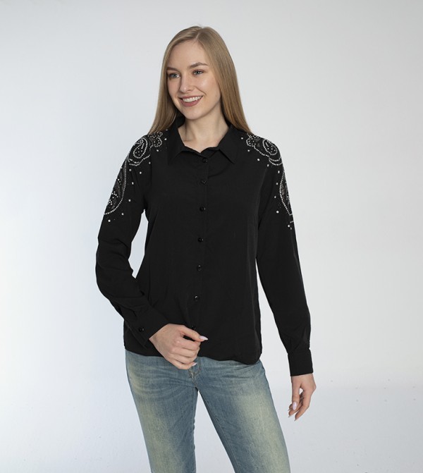 Embellished Long Sleeves Shirt