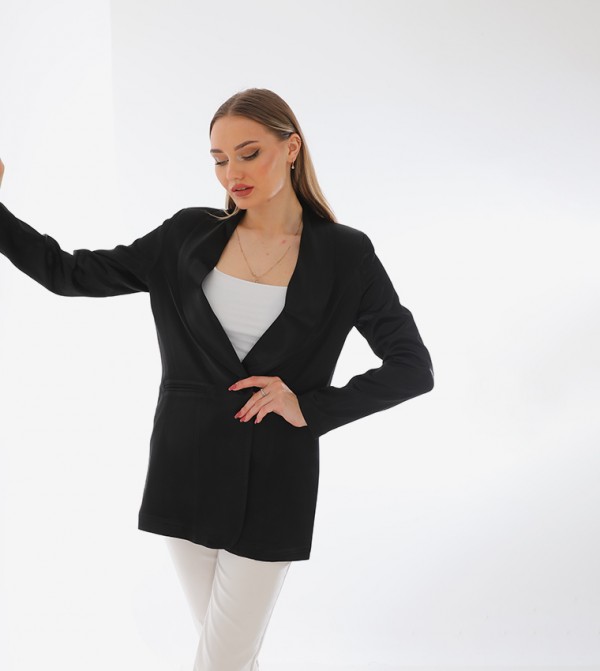 Solid Single-Breasted Blazer