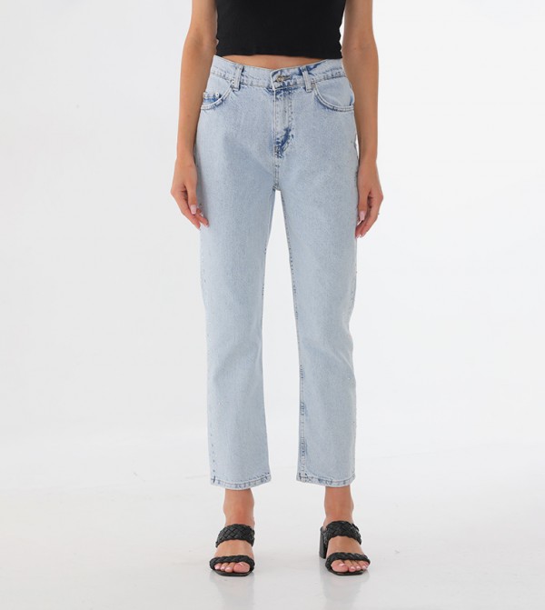 Crystal High Waist Slim Fit Jeans