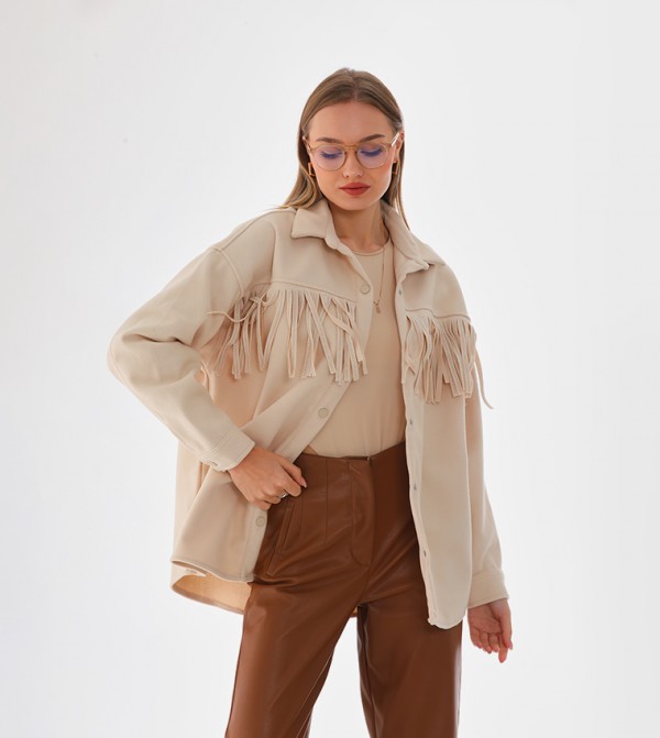 جاكيت بتصميم قميص فضفاض 