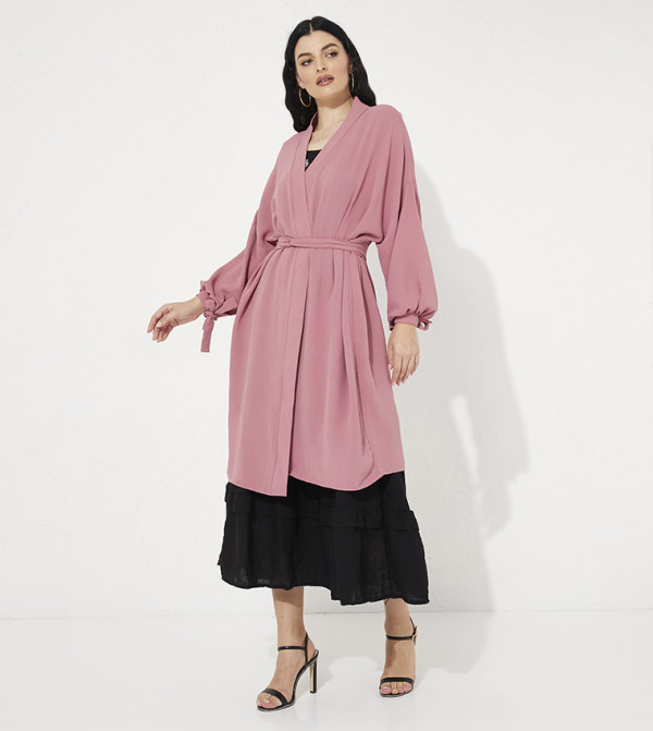 Solid Bishop Sleeves Kimono