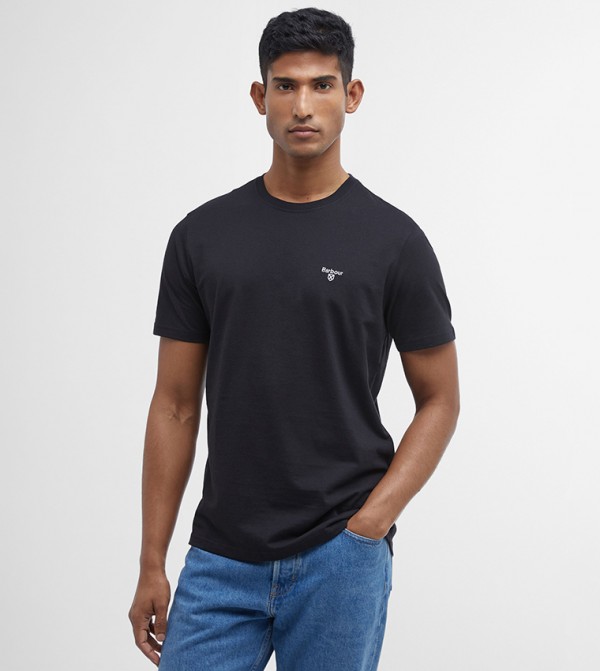 Logo Embroidered Crew Neck T-Shirt