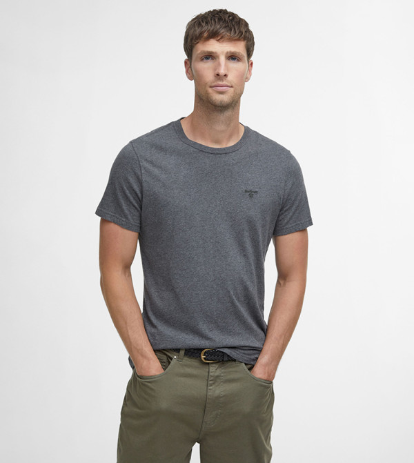 Logo Embroidered Crew Neck T-Shirt