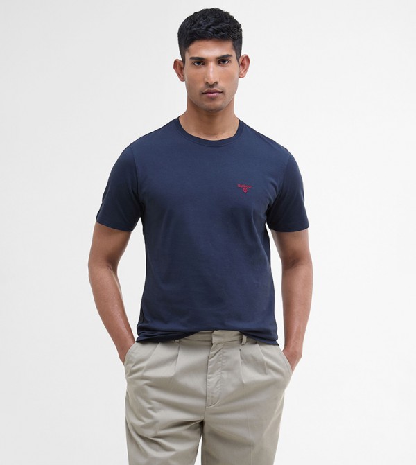 Logo Embroidered Crew Neck T-Shirt