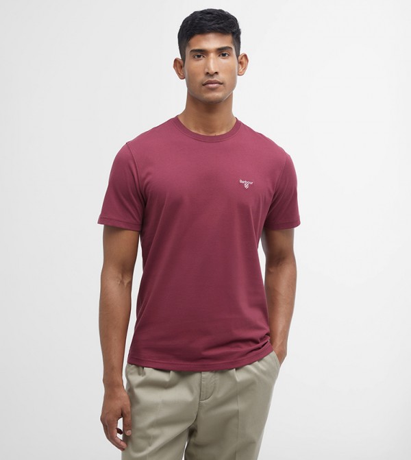 Logo Embroidered Crew Neck T-Shirt