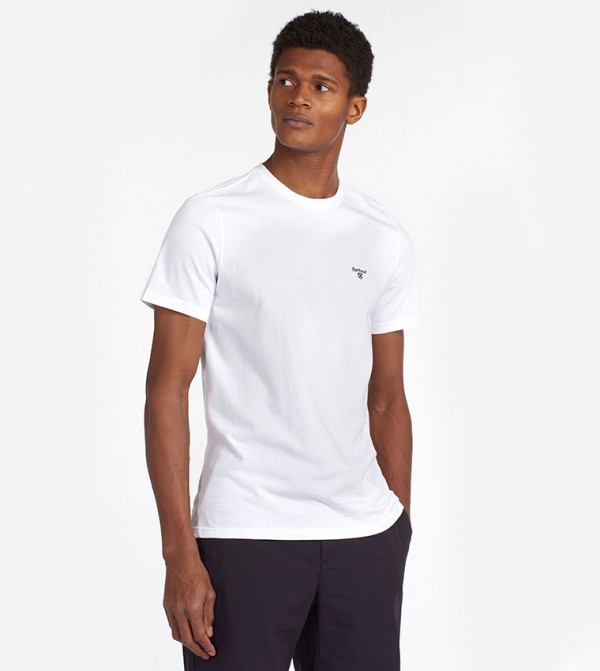 Logo Embroidered Crew Neck T-Shirt