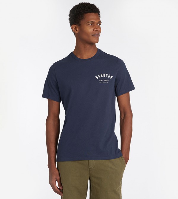 Logo Printed Preppy Crew Neck T-Shirt