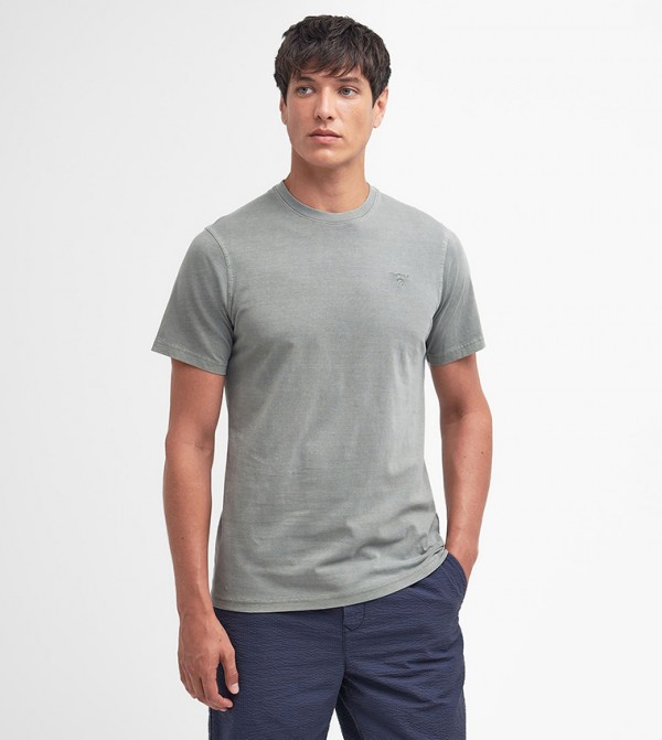 Logo Embroidered Crew Neck T-Shirt