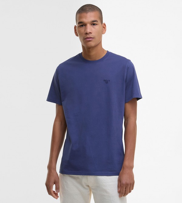 Logo Embroidered Crew Neck T-Shirt