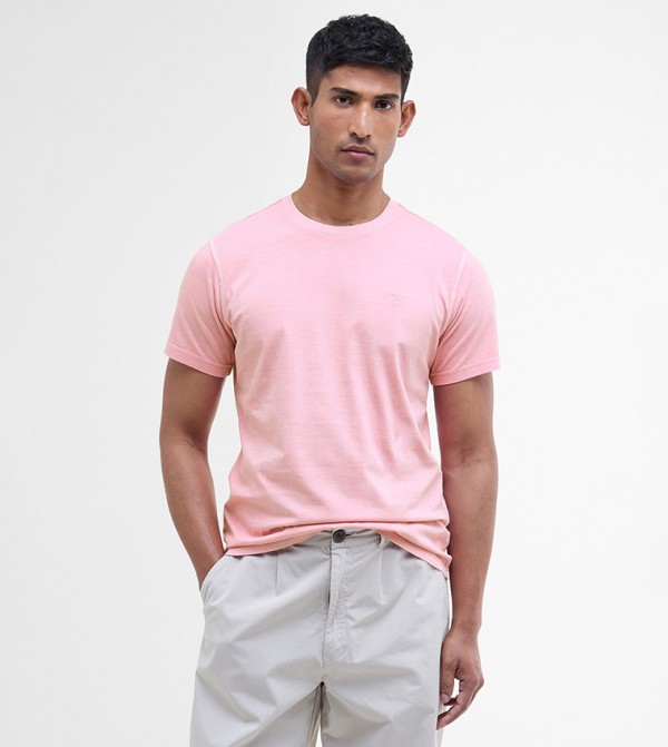 Logo Embroidered Crew Neck T-Shirt
