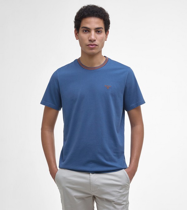 AUSTWICK Logo Embroidered Crew Neck T-Shirt