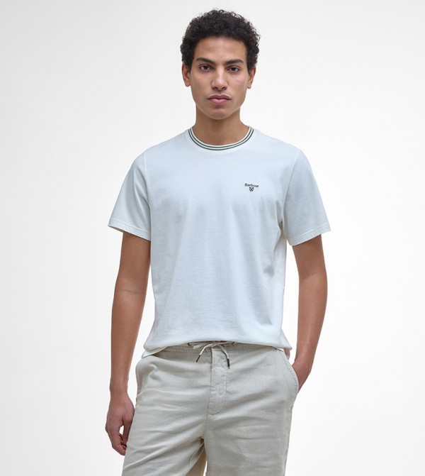 AUSTWICK Logo Embroidered Crew Neck T-Shirt