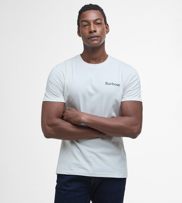 Logo Embroidered Tartan Crew Neck T-Shirt