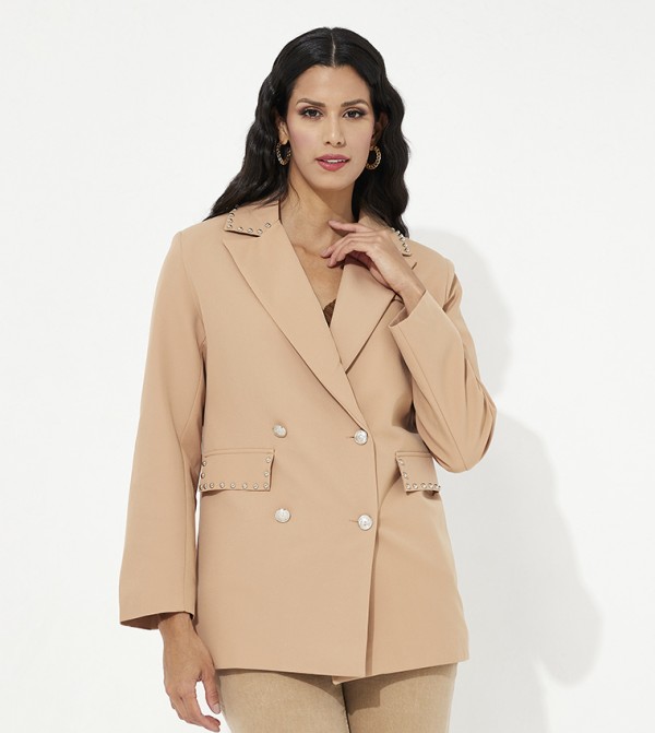 Double Breasted Lapel Collar Blazer