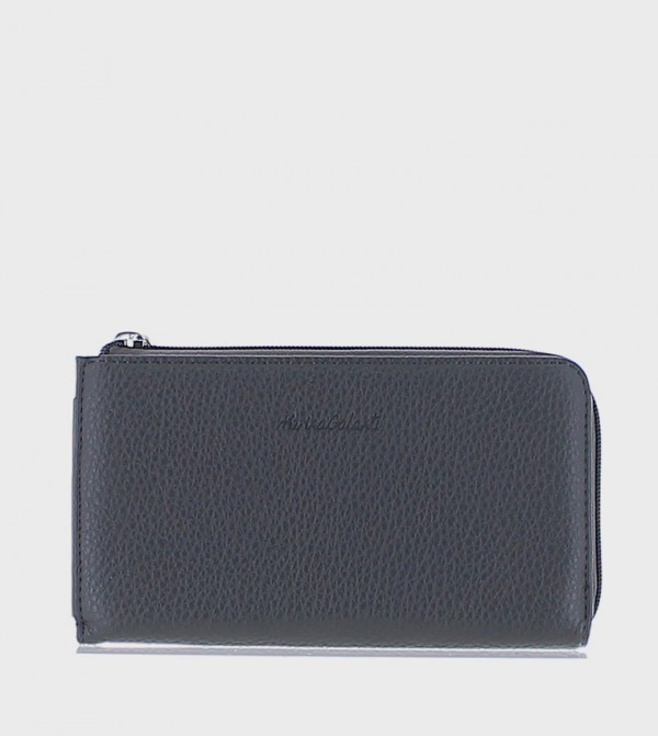 Textured Zippered Long Wallet
