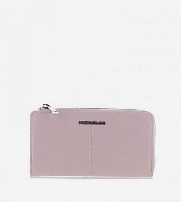 DIAMANTE Logo Detail Zip-Around Mini Wallet