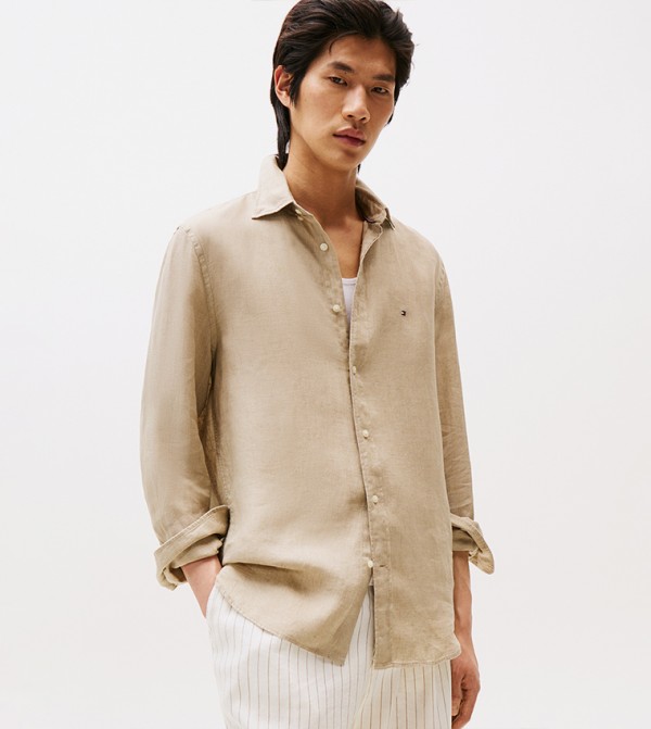 Pigment Dyed Long Sleeves Casual Shirt