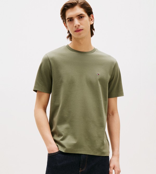 Logo Embroidered Crew Neck T-Shirt