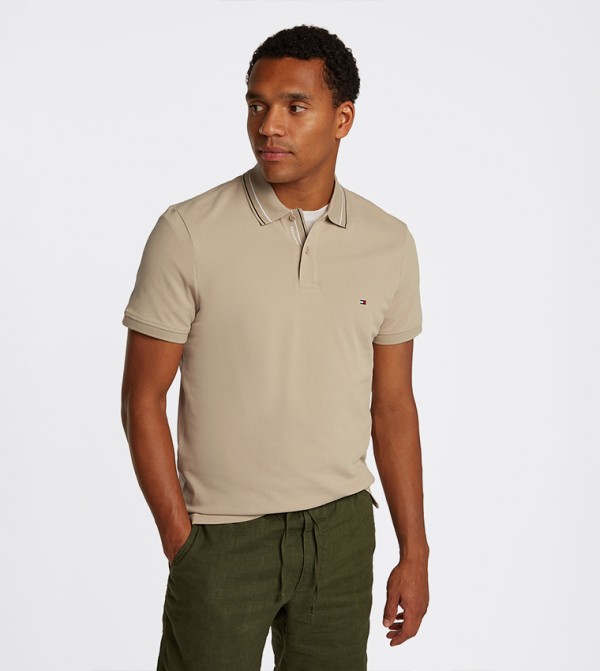 Placket Interest Short Sleeves Polo T-Shirt
