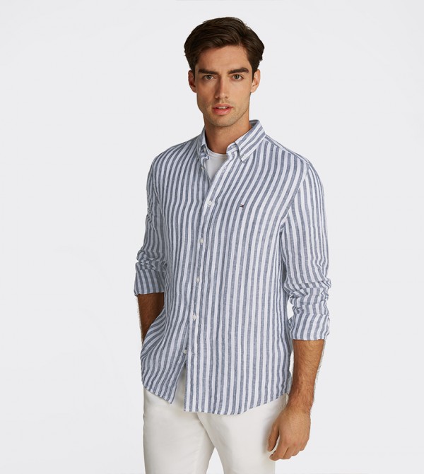 Striped Essential Linen Long Sleeves Shirt