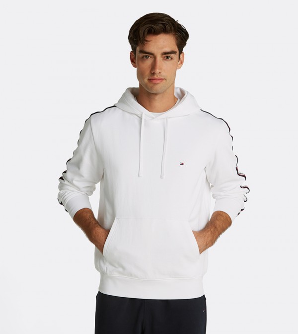 Flag Detail Long Sleeves Hoodie