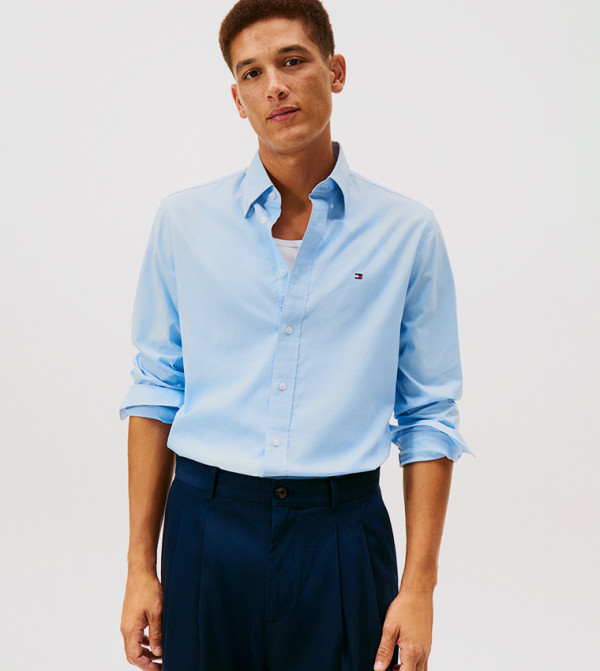 Logo Detail Long Sleeves Oxford Shirt