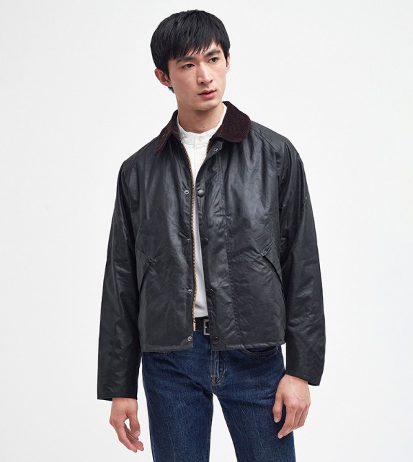 Cropped Oversized Wax Jacket