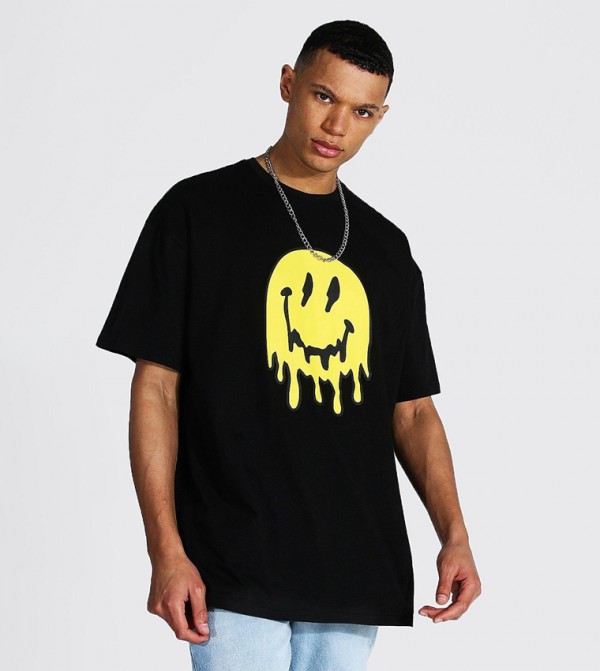 Plus & Tall Drip Face Printed Oversized T-Shirt