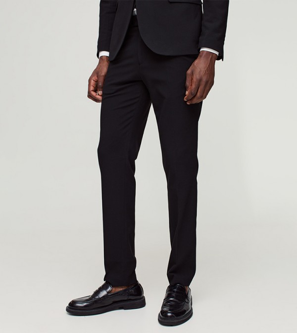 Solid Super Skinny Fit Formal Trousers