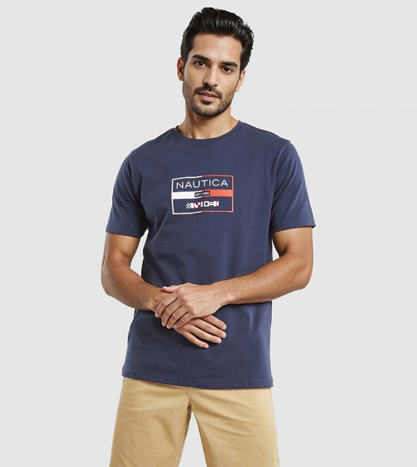 Logo Printed Regular Fit Crew Neck T-Shirt