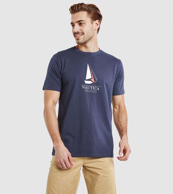 Logo Printed Regular Fit Crew Neck T-Shirt