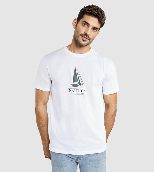 Logo Printed Regular Fit Crew Neck T-Shirt