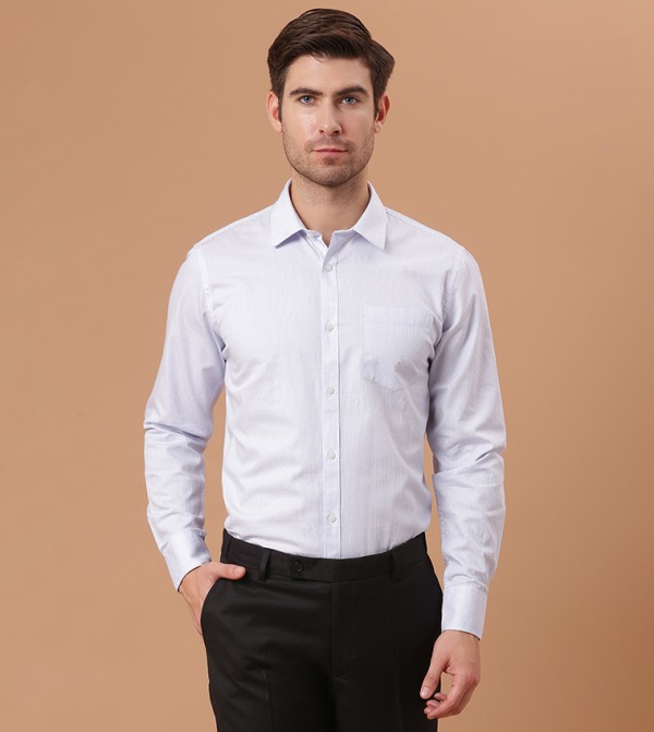Buy HIS & HERS Slim Fit Formal Shirt In White