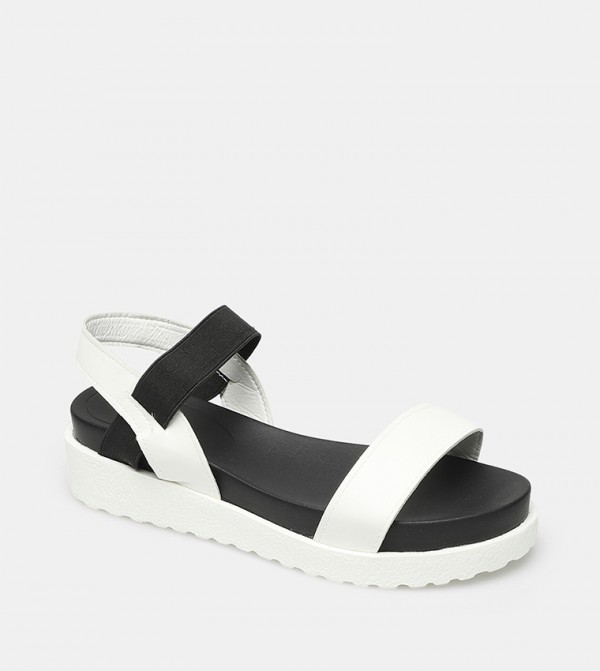 Buy HIS & HERS Sling Back Wedge Sandals In White | 6thStreet UAE