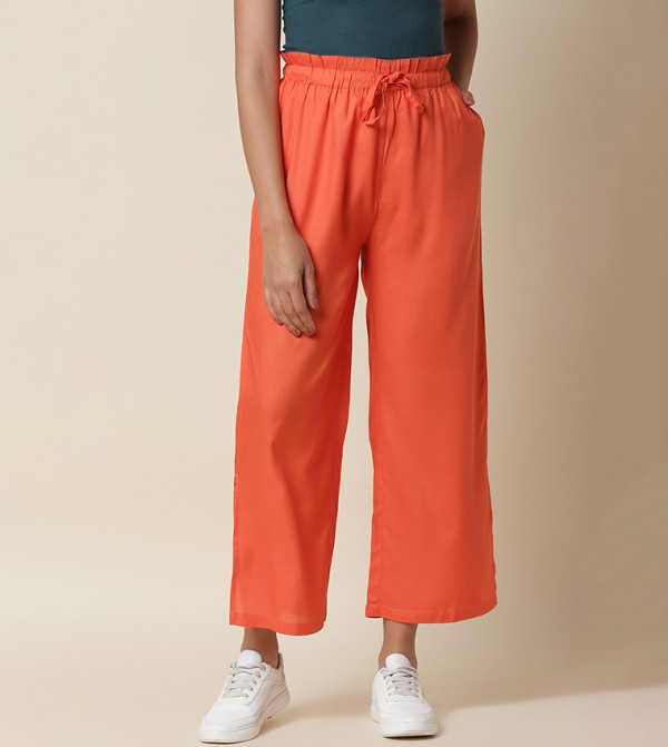 Orange wide shop leg pants