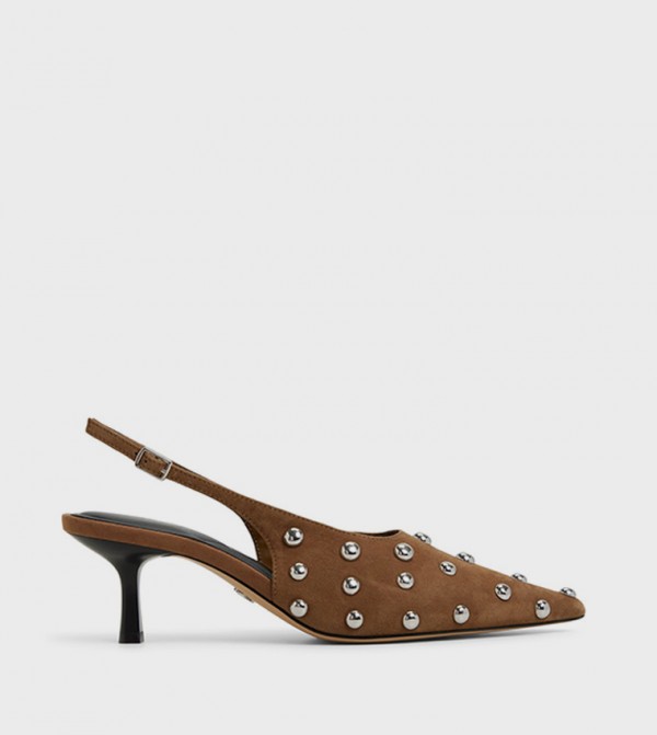 NAIARAH Studded Slingback Pumps