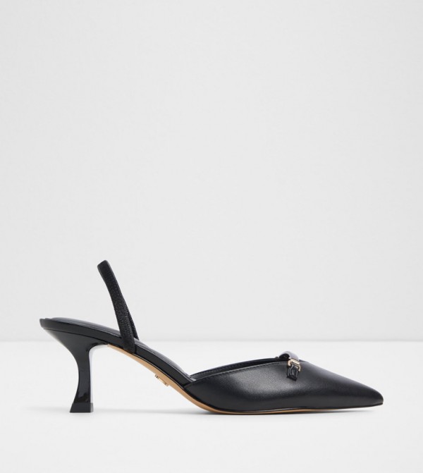NAILAH Textured Pointed Toe Mule Pumps