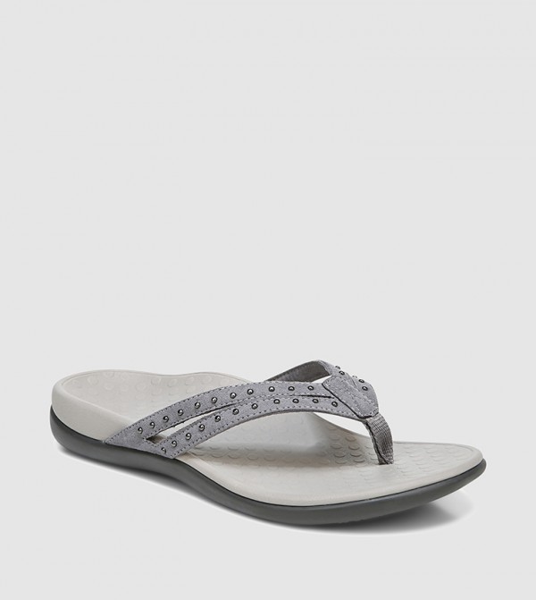 Buy Vionic TASHA Studded Comfort Flat Sandals In Grey | 6thStreet UAE