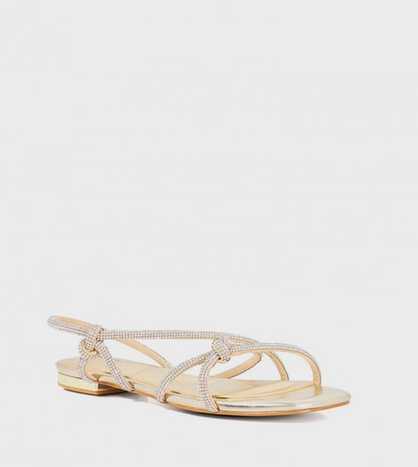 NAVY Embellished Flat Sandals