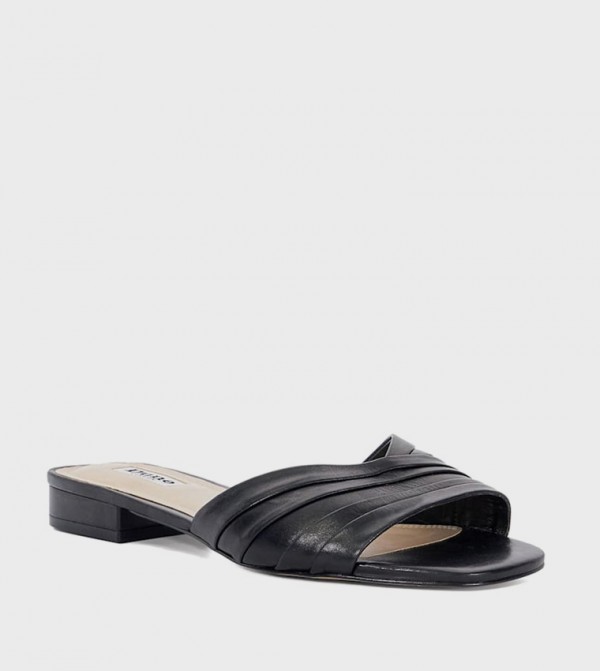 NERINE Ruched Strap Low Heel Sandals