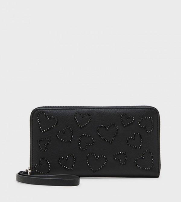 ABELLA Heart Embellished Long Wallet