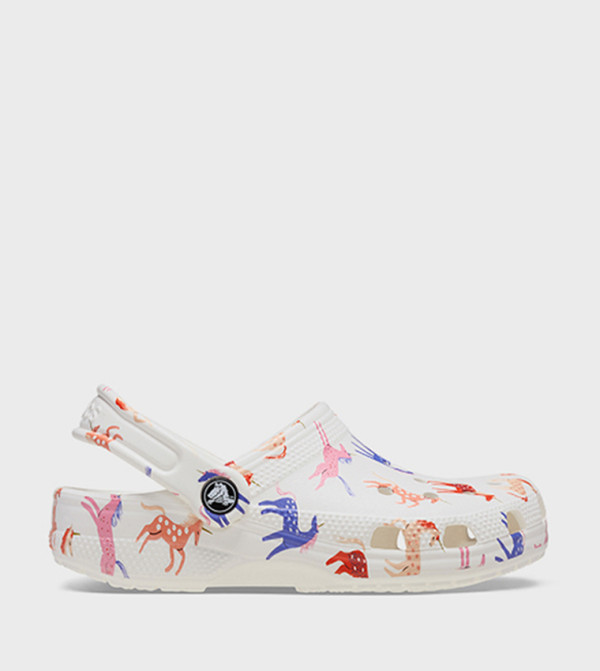 Buy Crocs Kids' Classic Character Print Clog In White | 6thStreet UAE