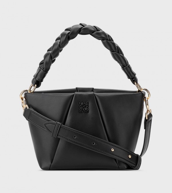 YENA Logo Detail Braided Strap Shoulder Bag