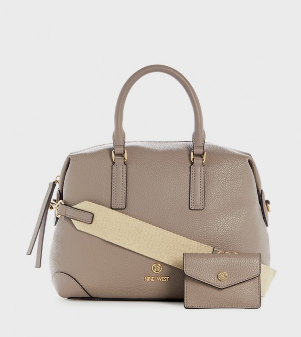 BRICE Textured Satchel Bag with Pouch
