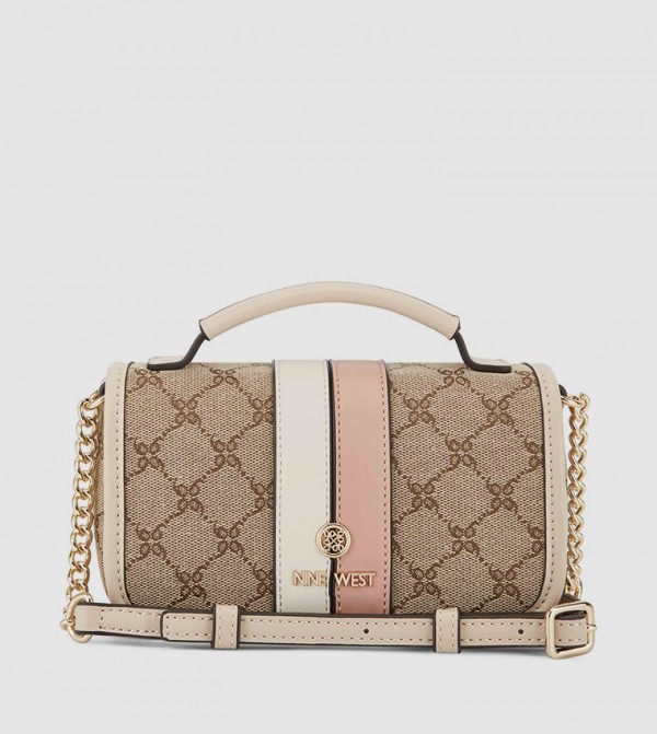 DELAINE Patterned Logo Detail Crossbody Bag