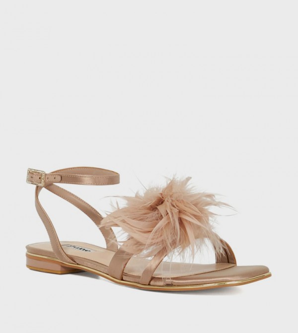 NOELLE Appliqued Flat Sandals